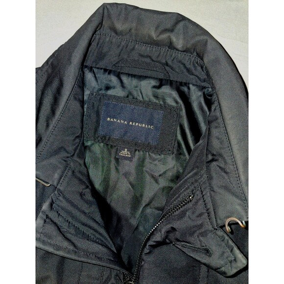 Banana Republic Women’s Waterproof Trench Jacket Black Polyester Nylon Sz Small - Picture 3 of 6